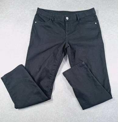 Pantalones informales ajustados MUSTO para mujer Reino Unido 12 W L negros cremallera/botón mosca cónicos elásticos Foto 1 de 4