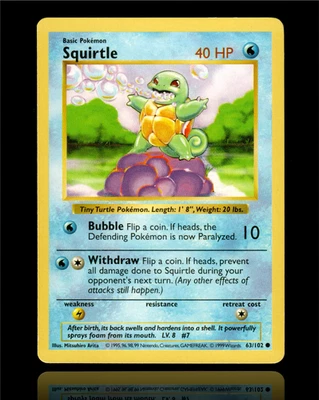 ▸ Squirtle | Base Set | Shadowless | 63/102 | LP - Image 1 of 2