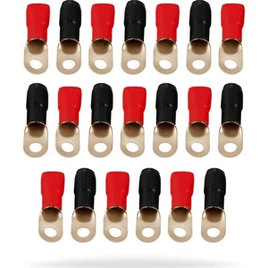 1/0 Ring Terminal Connectors - 1/0 Gauge AWG Tinned Pure Copper Lugs with Hea... - Picture 1 of 6