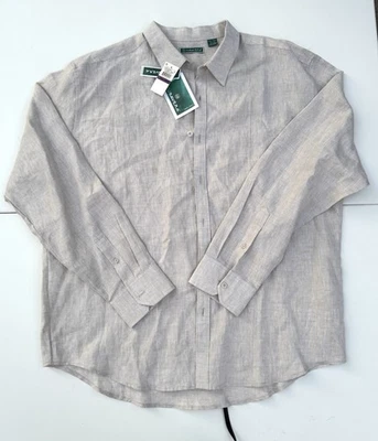 Cubavera Shirt Mens 2XL White Linen Button Up Guayabera Casual Long Sleeve NWT - Image 1 of 4