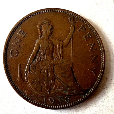 1939 Great Britain George VI Large Cent - F/VF - FREE SHIPPING! - Image 1 of 2