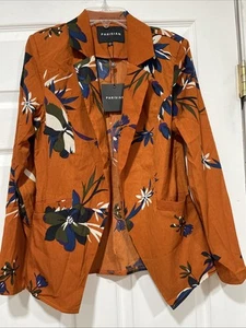 Pariser Blumen Blazer Jacke Damen Langarm vorne offen Kragen Gr. US 2. - Bild 1 von 5