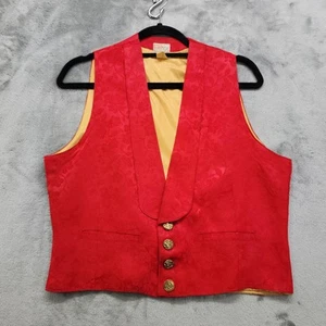 Vintage lata 50. Levi's Western Wear Big E Krótka kamizelka pokerowa z klaksonem Męska M Czerwony żakard - Zdjęcie 1 z 9