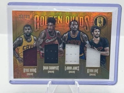 LeBron James Kyrie Irving I. Shumpert K. Love Golden Quads 17/49 2016-17 Panini - Image 1 of 2