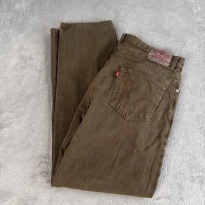 Jeans Levi's 550 uomo 34x31 (etichetta 34x32) vestibilità rilassata Y2K 2008 verde scuro - Foto 1 di 8