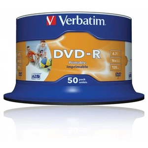 50x Verbatim DVD-R Rohlinge 4,7GB 16x Schreiben bedruckbar Jewel Case - Bild 1 von 5