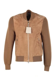 TOM FORD Brown Suede Front Wool Jacket Size 48 / 38R U.S. Jacket New With Tags - Picture 1 of 6