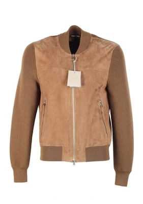 Chaqueta de lana frontal de gamuza marrón TOM FORD talla 48/38R EE. UU. Chaqueta nueva con etiquetas Foto 1 de 4