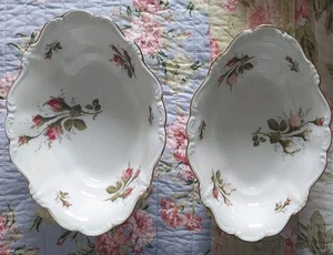 9" Rosenthal - Continental Pompadour Ivory Moss Rose Vegetable/Serving Dish - Picture 1 of 14