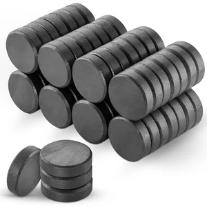 Poppstar 60 Mini Magnete aus Keramik, rund, 18x5 mm, schwarz-grau - Bild 1 von 6