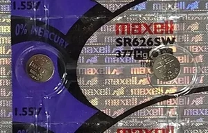 2 x MAXELL SR626SW 377 1.55v Silver Oxide Button Cell Watch Battery -... - Picture 1 of 1