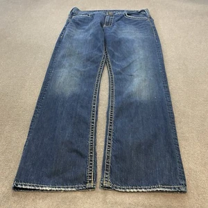 Jeans Plateados Gordie Y2K Para Hombres 38x34 Relajado Bootcut Sueltos Pierna Ancha Denim Azul - Imagen 1 de 15