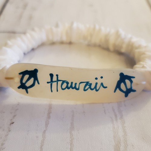 STONE ISLAND Bracciale Stretch Puka Bianco Hawaii Souvineer Tartarughe Surf Aloha Lei Luau