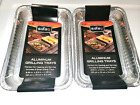 2 Pk Mr Bar-b-q Drip Pans Aluminum BBQ Grill Grease Catch Tray Serving Cooking