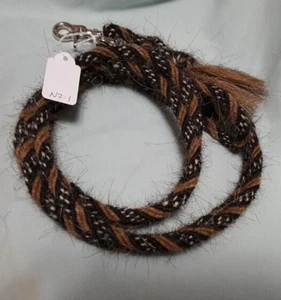 Mähne Pferdehaar Seilzügel 8 Fuß 3/8 Zoll Durchmesser, Muster N2-1 mit Druckknöpfen - Bild 1 von 1