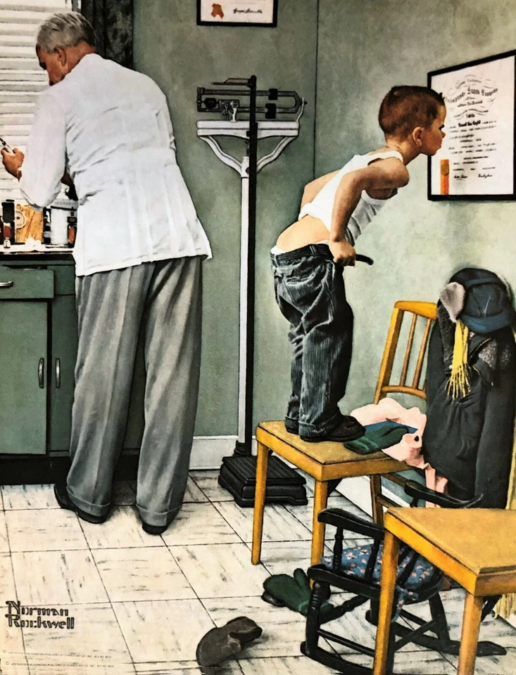 Norman Rockwell - At the Doctors Office Poster  11" x 14"  - Image 1 of 1