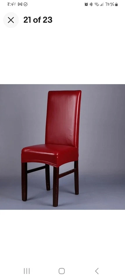 普洱皮革餐椅套*勃艮第* 4件套 — 第 1/1 张图片