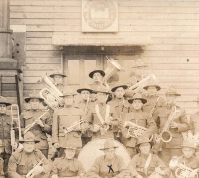 Primera Guerra Mundial Ingeniero del Ejército Soldado Campamento Dix Banda Nueva Jersey Foto Real Postal RPPC Foto 1 de 3