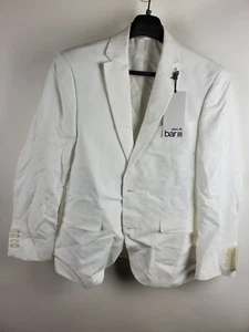 Bar III Men's 40S Slim-Fit White Linen Suit Jacket Sport Coat - Picture 1 of 8