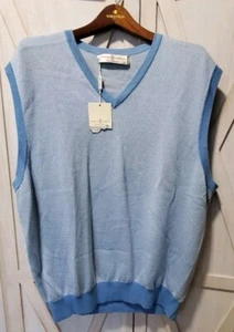 FAIRWAY & GREEN Men’s XL Ocean Blue Pima Birdseye Golf Vest NWT Vacation - Picture 1 of 5