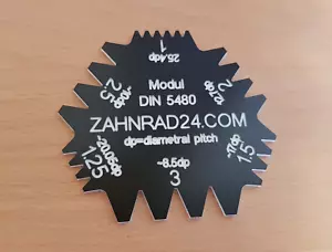 Zahnrad-Lehre Modul 1 - 3 Zahnräder, Zahnstangen, Schnecken Modullehre DIN 5480 - Bild 1 von 1