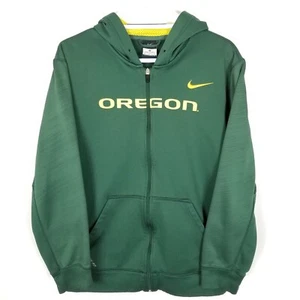 VTG Nike NCAA Oregon Ducks Men's Full Zip Hoodie Jacket Size M Green Therma - Picture 1 of 6