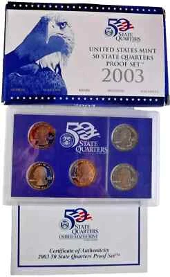 2003 S US MINT 50 States Quarters Proof 5 Coin Set - Lot # BC 1270 - Image 1 of 4