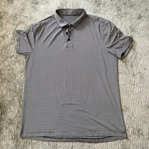 Lululemon Evolution Polo Mens sz XL (?) Black White Striped Performance Stretch - Picture 1 of 8