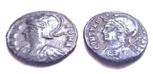 2 DIFF RARE ANCIENT ROME CONSTANTINE COINS Angel-Romulus/Remus NICE DETAIL Sharp - Picture 1 of 4