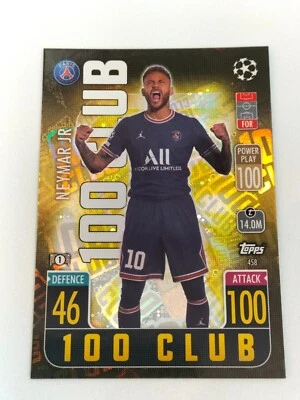 Neymar Jr #458 TOPPS 100 CLUB MATCH ATTAX Champions League 2021 / 2022 - Photo 1/2