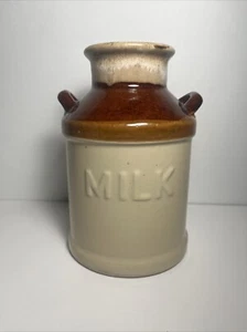 Country Farmhouse style Milk Jug Jar Vase ceramic Handles Vintage 7" H decor - Picture 1 of 13