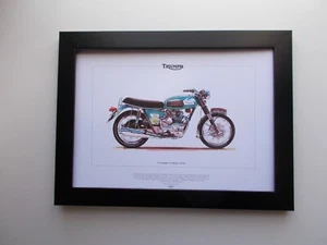 TRIUMPH TRIDENT T150 MOTORRADDRUCK GERAHMT - Bild 1 von 2