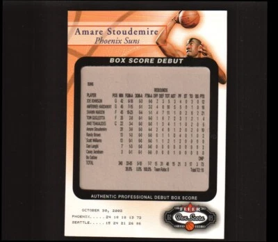 AMARE STOUDEMIRE 2002 FLEER BOX SCORE DEBUT BASKETBALL CARD - Image 1 of 4