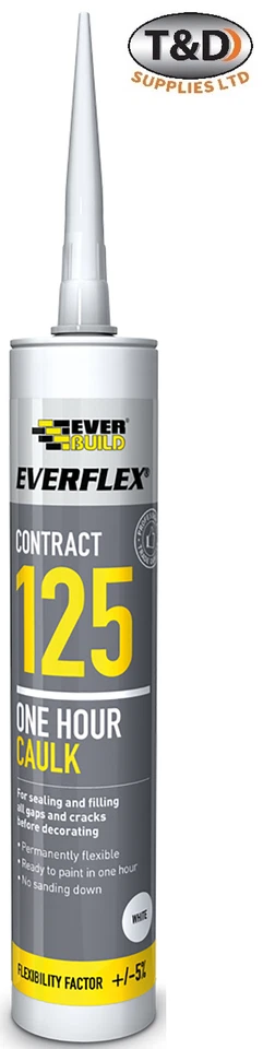 Everbuild Everflex 125 One Hour Caulk - 300ml Quick Dry Decorator Filler Sealant