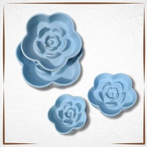 Dog Bowl Ceramic Slow Feeder for Messy Eaters Heavy Durable - Flower - 3 colors - Picture 1 of 9