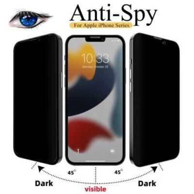 2 Pack Privacy Tempered Glass Screen Protector For iPhone 16 15 14 13 12 11 Max - Image 1 of 4