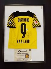 Borussia Dortmund Trikot Erling Haaland signiert im Rahmen COA Puma BVB Fußball 