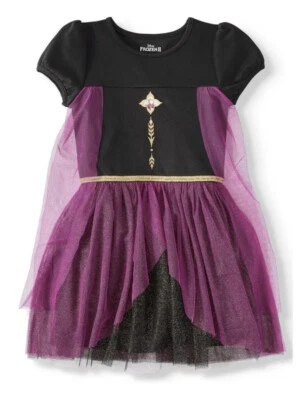 Disney Frozen 2 Anna Princess Vestir Grande 10-12 Púrpura y Negro Usado en Excelente Condición Foto 1 de 4