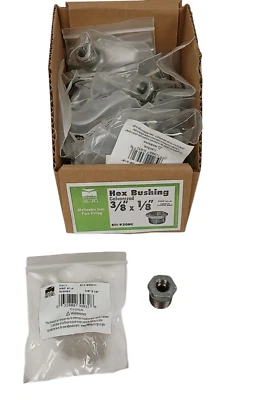 (35-PACK) Mueller B&K 3/8" x 1/8" Galvanized Hex Bushing Pipe Fitting(511-920HC) - Image 1 of 4