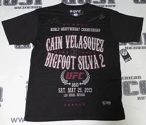 Cain Velasquez & Antonio Bigfoot Silva Signed UFC 160 Shirt PSA/DNA Ltd Ed #4/20 - Picture 1 of 24