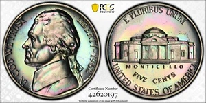 Cello Toned PCGS PR65 1962 Proof Jefferson Nickel 5c Trueview PQ Pink Green Gold - Picture 1 of 1