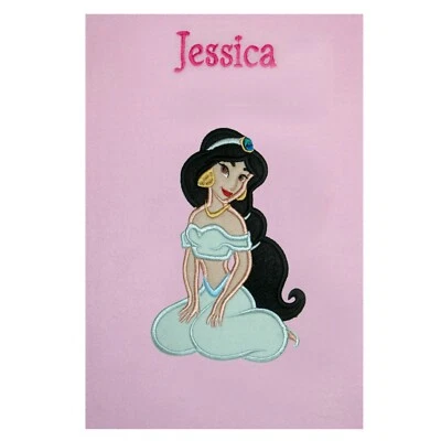 Princess Jasmine (Aladdin) Personalised Applique Super Soft Fleece Blanket - Image 1 of 3