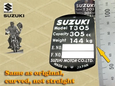 T305 PLACA SUZUKI / SUZUKI PLACAS CONSTRUCTEUR / VIN PLATE SUZUKI Foto 1 de 2