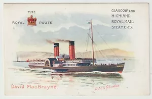 1900er DAVID MACBRAYNE RMS COLUMBA ROYAL ROUTE UNBENUTZT PPC WAHRSCHEINLICH EDWARDIAN - Bild 1 von 2