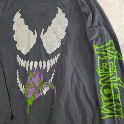 Boys Grey Marvel Long Sleeve Venom Tee, Small (6/7) - Image 1 of 4