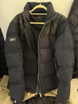 The Kooples Down Filled Winter Jacket Leather Panelling Puffer Large - Image 1 of 4