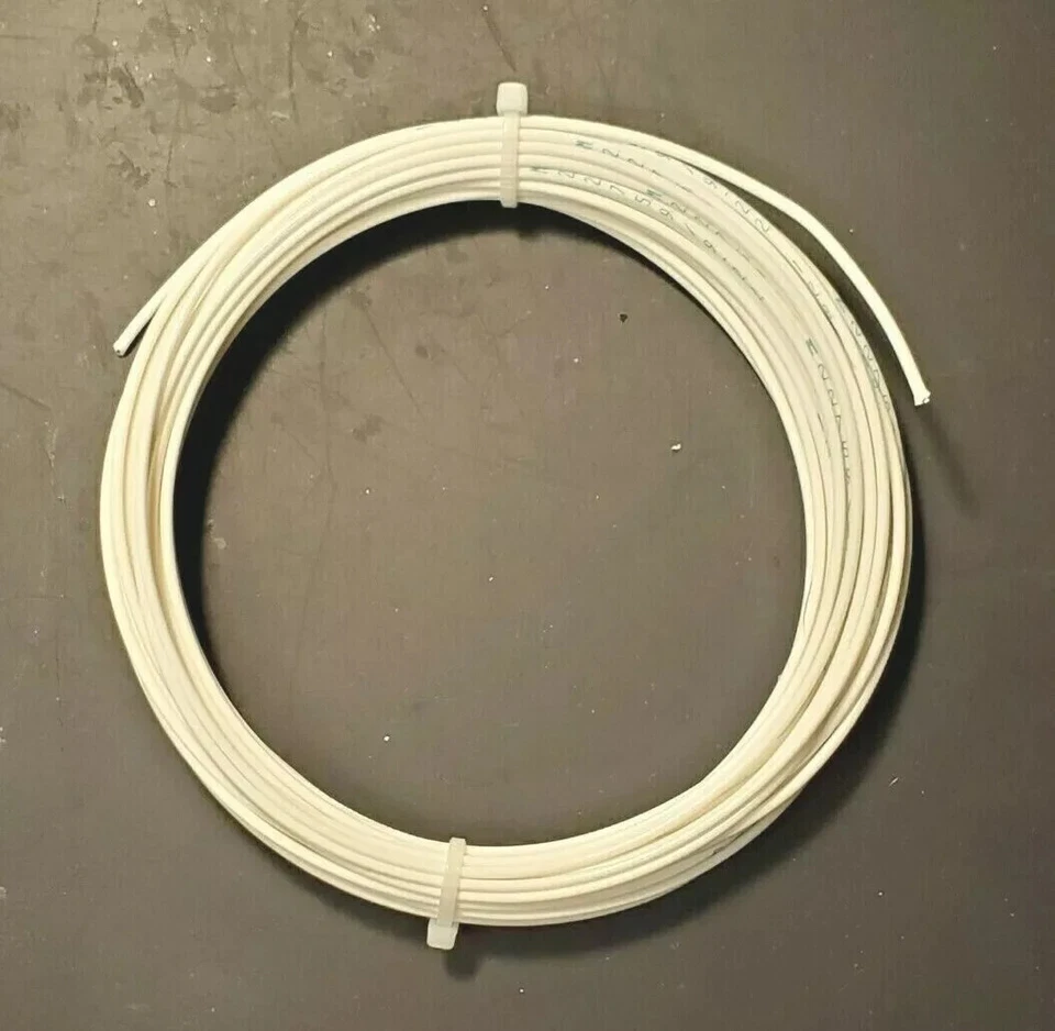 Fio Mil-Spec branco 22 AWG M22759/11-22-9, (PTFE) encalhado banhado a prata, 30 pés - Imagem 1 de 1