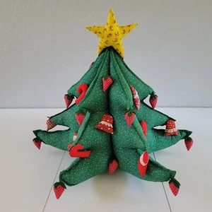 Tela de peluche 3D vintage árbol de Navidad rojo acolchado floral hecho a mano decoración de mesa - Imagen 1 de 7