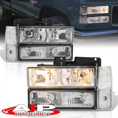 Clear Head Lights Signal Lamps For 1994-1998 GMC Sierra C/K 1500 2500 3500 Truck Foto 1 de 4
