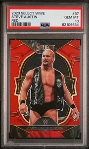 2023 Select WWE Red Prizm #37 Stone Cold Steve Austin 077/175 PSA 10 POP 5 - Picture 1 of 2